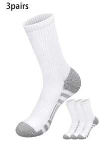 20/10/5/3/1 pares Calcetines de tripulación de unicolor talla grande para hombres, versátiles calcetines de tripulación deportivos y casuales resistentes al olor y transpirables, calcetines de tripulación suaves y elásticos cómodos unisex, calcetines de tripulación neutros simples y cómodos, calcetines de tripulación de moda para hombres y mujeres - Multicolor - Ver 29