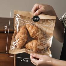 50pcs Kraft Paper Bread Bags, Double Layer Brown Baking Bags | Suitable For Homemade Bread, Bagels, Pastries, Coffee Beans, Etc. | Applicable For Home Baking, Cafes And Other Food Packaging - Multicolor - View 18