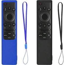 Silicone Remote Cover For Samsung Smart TV Solar Cell Remote 2021-2022 (2-Pack) - Glow-In-Dark Anti-Slip Protective Case | Compatible With BN59-01357/BN59-01385/BN59-01265A - Đen không phát sáng + Xanh nước biển không phát sáng - Xem 1