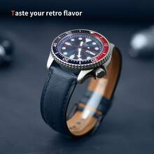Correa de Reloj de Cuero de 20mm con Hebilla de Espiga, Repuesto Rápido para Hombres - Nº1 en en - Dark Brown+Smoky grey hardware - Ver 3