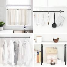 TRTY 4根可调节房车冰箱拉杆，多功能伸缩杆，防滑可伸缩调节，橱柜拉杆，冰箱拉杆，拉杆，橱柜杆，窗帘杆，伸缩杆（黑色），适用于冰箱、厨房、书架、鞋架、橱柜、窗帘、浴室等，也是理想的节日礼物。