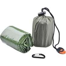 NOLITOY Bolsa Térmica para Dormir de Emergencia con Silbato y Color Brillante Saco de Vivac Ligero para Camping Senderismo y Supervivencia Aislamiento Térmico PE Aluminizado - 1 - Ver 2