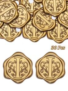 30/50 miếng dán niêm phong thư bằng sáp, nhãn dán sáp tự dính mạ vàng, nhãn dán niêm phong phong bì, nhãn dán mạ vàng, thích hợp cho thiệp Lễ Tạ ơn/gói quà/thiệp mời đám cưới, tiệc đính hôn, tiệc sinh nhật, Giáng sinh và các dịp khác. - Đồng - Xem 41