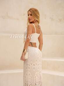 Women's Midi Dress, Knit With Lace, Party, Beach, Sophisticated, New Year's Eve, Christmas, Vacation, Beach, Wedding, Bridesmaid - 沙 - 查看 2