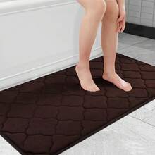 OLANLY Memory Foam Bath Mat Rug 24x16, Ultra Soft And Absorbent Bathroom Rugs, Non-Slip, Comfortable, Machine Washable Bath Carpet For Bathroom Floor, Tub, Shower And Home Decor Accessories, Black - 棕色 - 查看 2