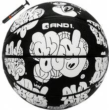 Toss Up Youth Rubber Streetball, Indoor Outdoor Basketball With Deep Channels & Durable Grip, Includes Pump Concrete, Training & Recreational - 白色 - 查看 2