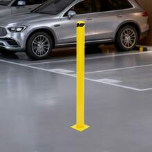 LianDu-US Bollard Post, Industrial Yellow Powder Coated Steel Bollards With 4 Bolts And 1 Roll Floor Tape For Entrances, Parking Lots, Sidewalks, Bike Paths, 60*4.5in - Yellow - View 1