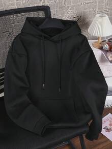 Es Trus Plus，秋冬女款“蝴蝶结”图案印花街头时尚韩版复古Y2K服装黑色加大码连帽卫衣 - 黑色 - 查看 3