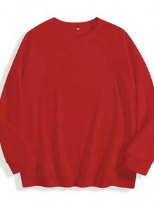 Winter Clothes For WomenWomen's Casual MAMA Letter Print Sweatshirt - Vibrant Pink With Bold Black Graphic, Round Neck Long Sleeve, Machine Washable SpringFall Comfort Pullover, Ladies Sweatshirts, Spring Fall Clothing, Relaxed Fit Top, Soft Texture ApparelLoose And Comfortablewinter Clothes For Women Christmas Outfit Women - 橄欖綠 - 查看 6