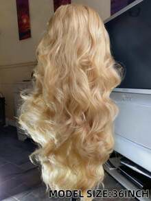613 Blonde Lace Front Wigs For Women Body Wave Lace Front Wigs With Colorful Long Water Natural Wavy Skunk Stripe Glueless Wigs Soft Hair Heat Resistant Wavy Wig For Women Perfect For Daily Wear Parties Special Occasions - Tóc vàng - Xem 5
