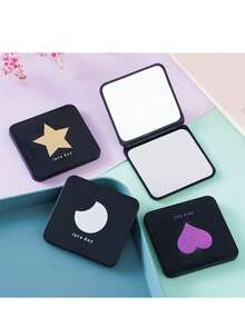 Compact Black Folding Mirror With Assorted Designs - Portable Travel Mirror For Home Decor, Living Room, Bedroom, Bathroom - Perfect For Weddings, Parties, Birthdays, Makeup & Touch-Ups,Cheap,Valentine's Day,Cheap Items,Travel,Travel Essential,Room Decor,Valentine's Gift,Cheap Stuff,Room,1 Dollar Items,Vacation Essentials,Gifts For Women,Bedroom,Valentine,99 Cent - Black - View 7