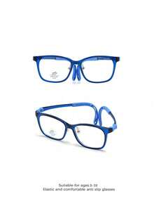 1pc Kids Fashion Square Frame Glasses, Non-Prescription, Anti-Slip, Flexible, Casual, Suitable For Boys And Girls - Elastic a - View 10