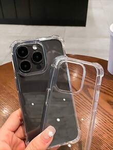 1pc Transparent TPU Soft Protective Phone Case With Air Cushion, Comfortable Minimalist Clear Large Hole Phone Case Compatible With IPhone 11/12/13/14/15/16, Compatible With IPhone 17/17 Pro/17 Pro Max Air Series, Compatible With IPhone 13, High-Definition Anti-Yellow Phone Protective Cover, Anti-Drop Phone Protective Case - Clear - View 4