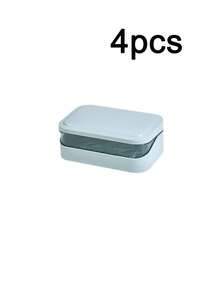 1/2/4个装塑料长方形带盖皂碟，便携式皂盒，浴室沥水皂碟，浴室配件，家居装饰，秋季装饰，返校装饰 - 彩色 - 查看 22