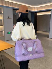 Violet Expanded Luggage Storage Bag, Lightweight Foldable, Expanded, Carry On Travel Weekender & Overnight Bag, Weekend Bag Hospital Bag Travel Bag Carry On Bag Luggage Bag Quilted Bag Quilt Bag Puffer Bag Quilted Shoulder Bag Hand Bag Crossbody Bag Traveling Bag Back To School School Bag Travel Essentials Travel Organizer For Beach Summer Vacation For Suitcase Gym Bag Duffle Bag Duffel Bag For Luggage College Bag Luggage Bags Weekender Bag Winter - 紫羅蘭色 - 查看 4