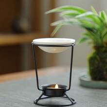 Bruciatore di aromaterapia in ferro, lampada per oli essenziali, scaldacera per candele per la casa, bruciatore di incenso, bruciatore di polvere profumata, bruciatore di fragranza in ceramica a forma di petalo, bruciatore per bastoncini di aromaterapia, per yoga, spa, pausa tè, meditazione, aromaterapia spa, decorazione per ufficio di aromaterapia