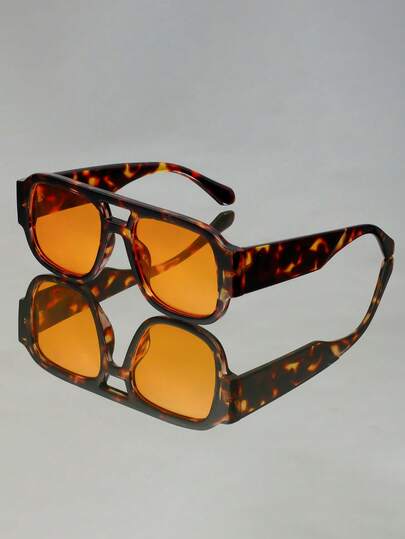 新款经典复古双梁大框方形时尚眼镜，男女皆宜，街头风，休闲简约，适合海滩旅行，高品质装饰眼镜，日常佩戴，时尚百搭，适合派对、度假、商务场合。