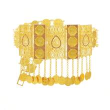 Chain Geometric Tassel Waist Chain, Carved Waterdrop Coin Pendant Waist Belt, Middle Eastern Belly Dance Waist Accessory - Gold - View 14