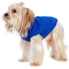 Suéter de cuello alto de punto, sin mangas, ropa de gato, ropa cálida de invierno, para gatos o perros pequeños en temporada fría (S, )(XS Azul) - Multicolor - Ver 7