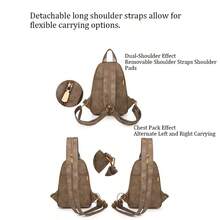 Women's Versatile Shoulder Bag Crossbody Travel Backpack Large Capacity Casual Backpack Brown - màu nâu - Xem 6