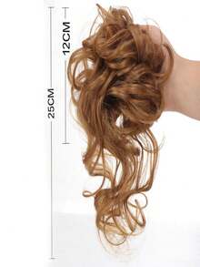 Messy Bun Scrunchie Chignon Hairpiece Updo Curly Bun Extension Combs In Messy Bun Hair Piece For Women Medium Brown - màu nâu - Xem 3