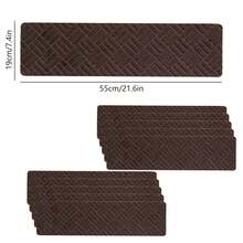10 Pieces Heavy-Duty Non-Slip Removable Stair Treads Includes Anti-Slip Safety Pads Simple Patterns For Seniors And Pets Reusable And Washable - Home Use Enhances Safety And Traction Perfect Gift For Homeowners - Coffee Brown - View 3