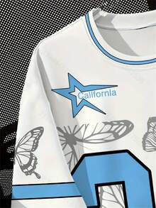 EVRINFINITE Herren Retro LA Streetwear T-Shirt - Weißes Baseball Shirt mit großem "32" Grafikdruck, leichter Sommer Sportlich Lässig Top, Outdoor Lässig Bekleidung, atmungsaktives Design, bequeme Passform, Grafikdruck - Verschiedenfarbig - Übersicht 6