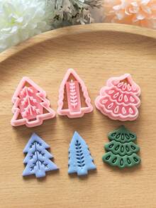 Christmas Tree Series Polymer Clay Cutter - Holiday Party Kit For Jewelry Making, Plastic, Festive Crafting Supplies, Christmas Decorations, Christmas Cookie Cutter, Gingerbread Cutter, Gingerbread Mold, Cookie Cutter, Christmas Craft Supplies, Christmas
