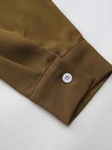 男士优雅奢华两件套达希基长袍套装，长袖刺绣衬衫搭配休闲裤，适合节日婚礼等场合穿着。 - 棕色 - 查看 9