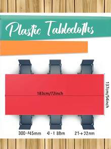 54英寸×72英寸一次性塑料桌布 - 加厚塑料桌布，适用于派对、婚礼、生日、性别揭晓派对、自助餐 - 易于清洁的桌布（无需安装） - 彩色 - 查看 4