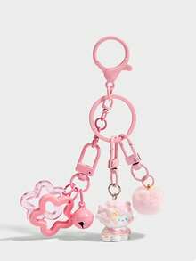 Llavero de oso de peluche colorido, versátil, dulce y lindo, adecuado para estudiantes, decoración de mochilas, encanto de funda de teléfono - Multicolor - Ver 4