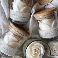 1-Piece Scented Candle (Rose Shape), Handmade Soy Candle/Scented Candle, Relieves Stress And Relaxes The Mind And Body, Suitable For Home Decor, Bedroom Decoration, Candle Gift, Holiday Gift, Birthday Gift, Women's Gift, Wedding Decoration.