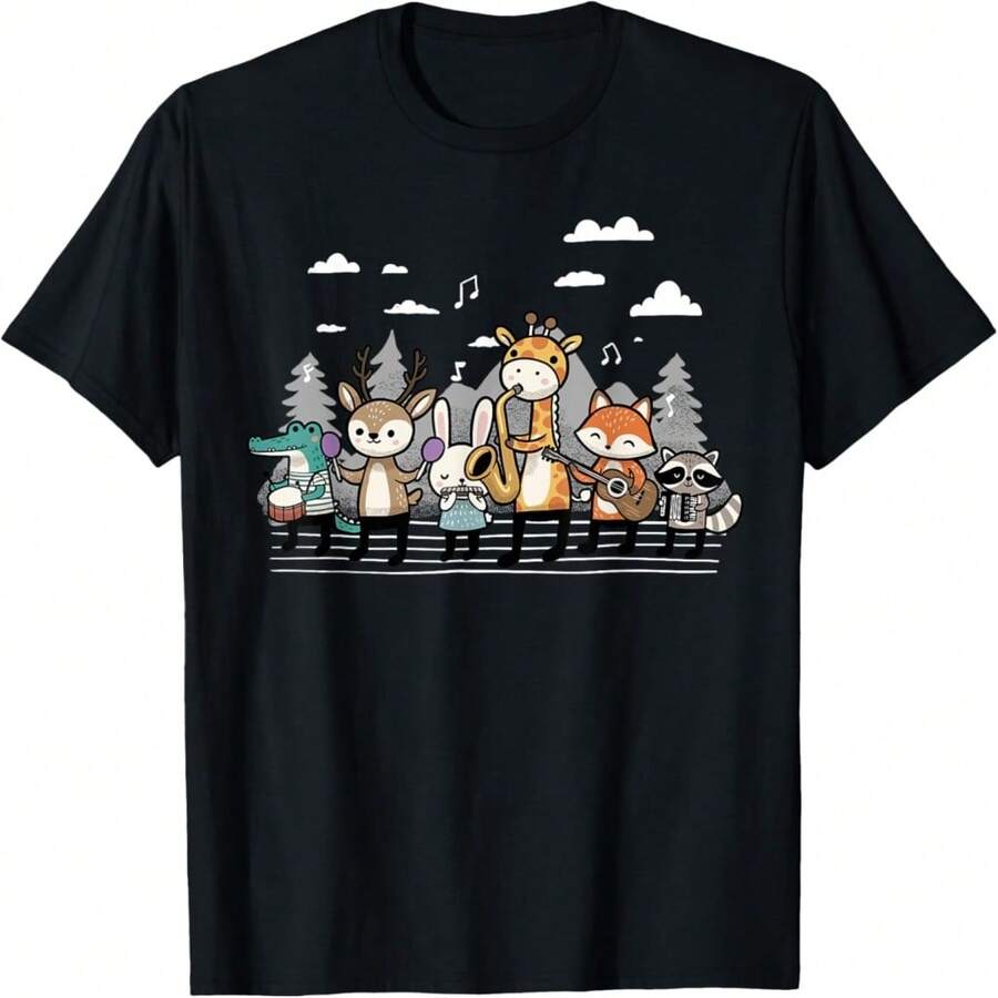 Music Animals Cute Band Instru Musician Music Teach T-Shirt - Đen 28 - Xem 1