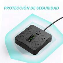 1 Pieza Cargador Multicontactos Con 4 Salidas 2 Usb 2 Tipo C Regleta 2m - Tipo de Enchufe A USA (110-127V) - Ver 10