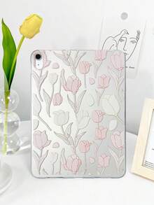 1个TPU软壳，粉色郁金香花束图案，兼容iPad Mini 1/2/3/Mini 4/Mini 5/Mini 6/Mini 7/Air/Air 2/9.7/10.2/10.5/Air 4/Air 5/10.9/Pro 11英寸/第十代/Air 11英寸 (M3) 2025/Pad (A16) 11英寸第十一代 2025、A7/A8，超薄轻巧软壳，卡通/个性化/创意/可爱风格，平板电脑透明保护套，无笔槽，仅平板电脑保护套（不含笔）。 - 彩色 - 查看 2