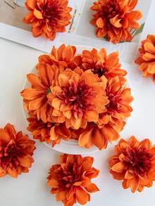 5/1000 piezas Cabezas de flores artificiales de Gerbera Margarita, flores falsas para ramos DIY, coronas, decoración de cajas de dulces, corsajes, tocados, decoración de pasteles de cumpleaños, decoración del hogar, ramos de novia, decoración de bodas, decoración de habitaciones, decoración de cocinas, decoración de restaurantes, decoración de dormitorios, decoración de Año Nuevo, jardín al aire talla grande - Naranja - Ver 1