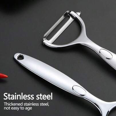 1 st grönsaksskalare Y-typ skalare kan skala platt och multifunktionell maskin i ett med skalnings- och borttagningsfunktioner. Den är lämplig för frukt, grönsaker, potatis och andra föremål. Viktigt köksverktyg för matlagning inomhus och utomhus Ergonomiskt handtag, hållbara köksredskap