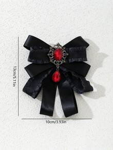 1 件优雅风格大蝴蝶结手工布艺水钻水晶胸花胸针，奢华珠宝胸花，适合女士约会礼物，适合日常佩戴