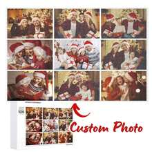 1Pc Customized Wooden Photo And Text Puzzle, Multi Photo Photos Art Puzzle Decoration,DIY Personalized Photos, Create Personalized Photo Puzzles For Couples, Families, Weddings, Christmas, Valentine's Day, Mother's Day, Father's Day, Anniversaries, Birthday Parties, And Party Gifts, Personalized Decoration, Puzzle Custom Gift, Personalized Gift,Handmade Personalized Gifts,Exquisite Color Box Packaging - Nine-piece Puzzle - View 3