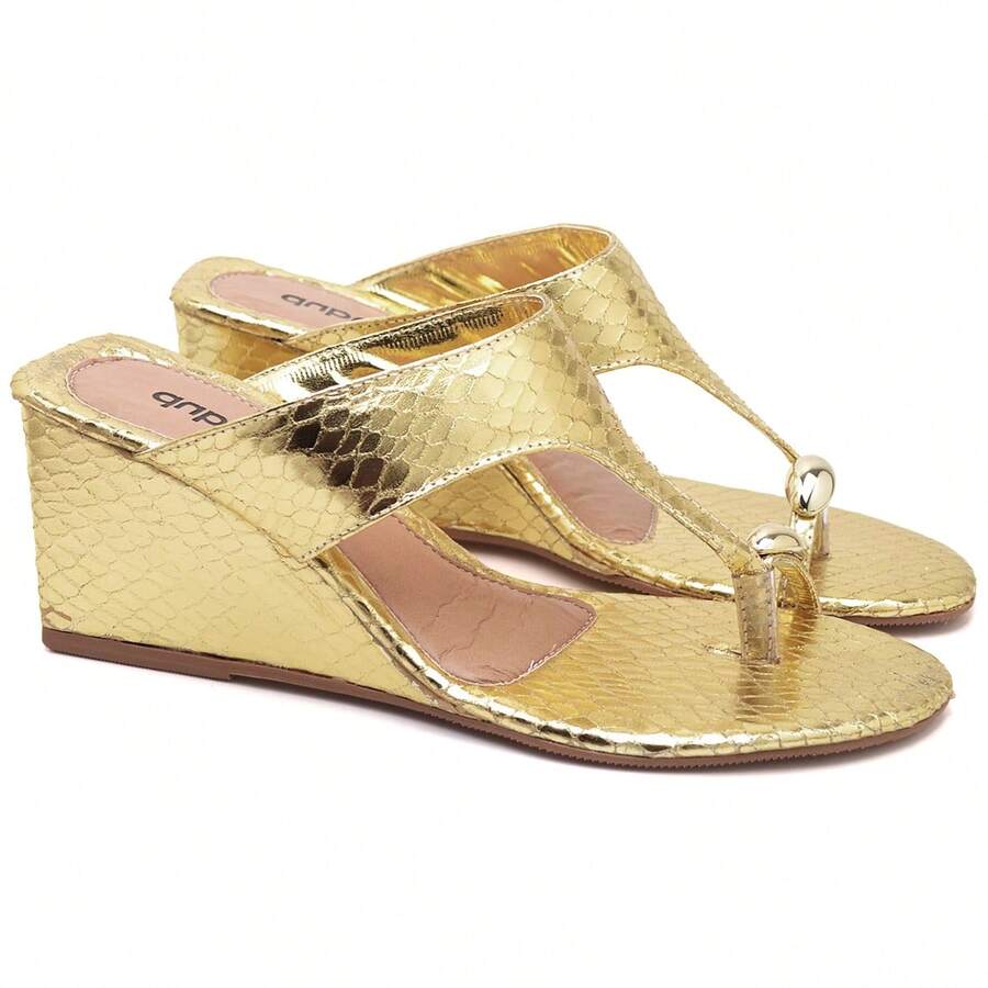 Women's Sandal With Metal Details DUBUY 2114FG - 金色 - 查看 1