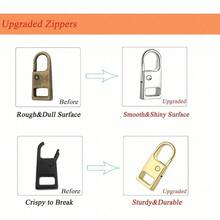 Urmspst Zipper Pull Replacement (Upgraded), 4 PCS Detachable Zipper Pull Oval Tabs For Luggage Clothing Jackets Backpacks Boots Purse Coat(4 Color Black, Silver, Gold,Gray ) - 4pcs - View 4