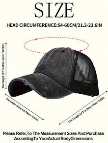 1 件女式复古做旧高马尾棒球帽，经典后扣式太阳帽，适合日常休闲装、节日、派对、万圣节 - 彩色 - 查看 2