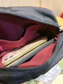 Gucci Black Double Layer Cosmetic Bag Toiletry Pouch With Shoulder Strap - Large Capacity Wet & Dry Separate Compartment Travel Organizer, Includes Free Plush Dog Pendant For Women - Black - View 10