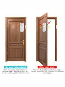 1pc Adjustable Volume Door/Window Alarm With Remote Control, 3 Anti-Theft Modes To Protect Personal & Company Property, Home & Business Security Sensor, Remote Control Door Magnetic Alarm, Home Security Anti-Theft Alarm (Batteries Not Included) - Multicolor - View 3