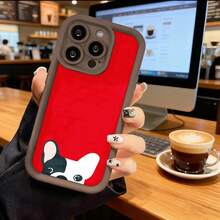 Funda de Teléfono con Estampado de Bulldog Francés para iPhone 14 Pro Max 13 12 11 Xs Xr X  Galaxy S23 S22 S21 S10 S9 Plus Funda de Teléfono Regalo para Él y Ella Regalo de San Valentín Cumpleaños - Café integral - Ver 2