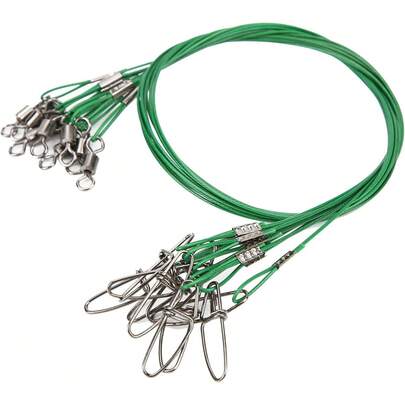 VGEBY Línea de Alambre de Pesca Correa Anti Mordida Línea de Pesca de Acero Líder de Alambre de Acero con Anzuelo Rodante