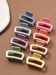 8pcs Women's Medium Morandi Square Hair Clips, Versatile Fashion Accessories Women Hair Claw Elegant Claw Clip Casual Hair Clutch