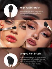 USHAS 7件套专业眼部化妆刷套装，新手必备，精准上妆，包含眼影晕染刷和细节刷，极致晕染7件套眼部化妆刷套装，满足所有眼妆需求，化妆刷套装，化妆刷套装，化妆刷套装，完整化妆套装，化妆刷套装，完整化妆套装，刷子套装，化妆刷套装，化妆礼盒，赠品，专业化妆刷，完整化妆套装 - 黑色 - 查看 3