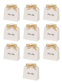 10pcs Elegant Henna Day Gift Bags With Gold Lettering And Satin Ribbon Bow, Perfect For Bridal Celebrations, Wedding Parties, Engagement Day, Bridesmaid Gifting, Candy, Chocolate, Jewelry, Small Gifts, Party Favors, Decorative Packaging For Cultural Events, Sturdy Boutique-Style Paper Bags Ideal For Festive Setups, Pre-Wedding Gatherings, And Special Occasion Gift Wrapping - 11.5X6X13cm - View 13