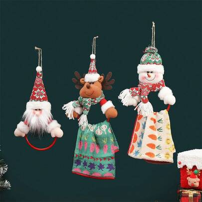 Christmas Hand Towel Ring For Wall Creative Hanging Ornament For Home Holiday Party
